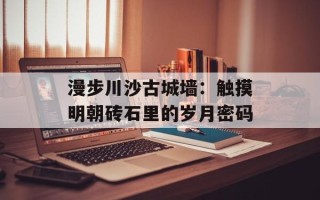 漫步川沙古城墙：触摸明朝砖石里的岁月密码