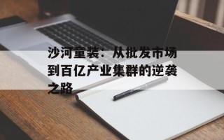 沙河童装：从批发市场到百亿产业集群的逆袭之路
