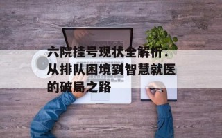 六院挂号现状全解析：从排队困境到智慧就医的破局之路