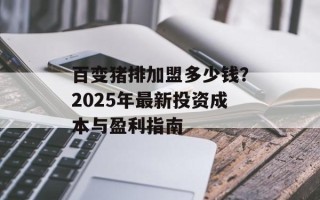 百变猪排加盟多少钱？2025年最新投资成本与盈利指南