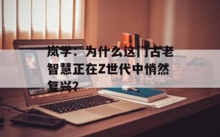 岚学：为什么这门古老智慧正在Z世代中悄然复兴？