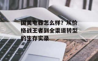 国美电器怎么样？从价格战王者到全渠道转型的生存实录