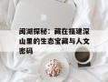 闽湖探秘：藏在福建深山里的生态宝藏与人文密码