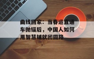 曲线回家：当春运直通车抛锚后，中国人如何用智慧铺就团圆路
