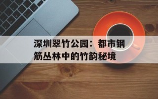 深圳翠竹公园：都市钢筋丛林中的竹韵秘境