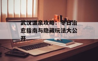 武汉温泉攻略：冬日治愈指南与隐藏玩法大公开