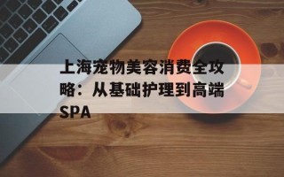 上海宠物美容消费全攻略：从基础护理到高端SPA
